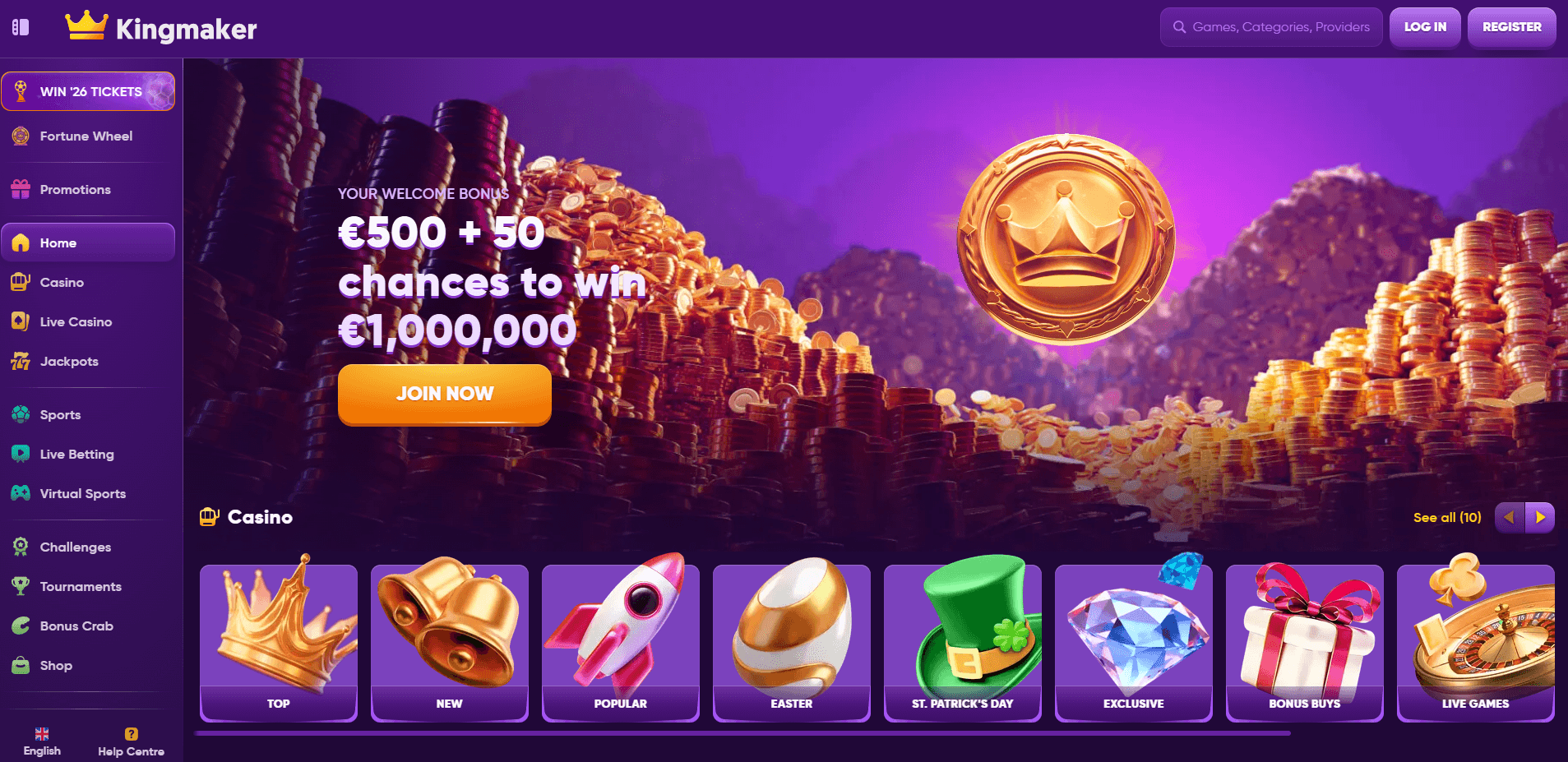 kingmaker online pokies main page
